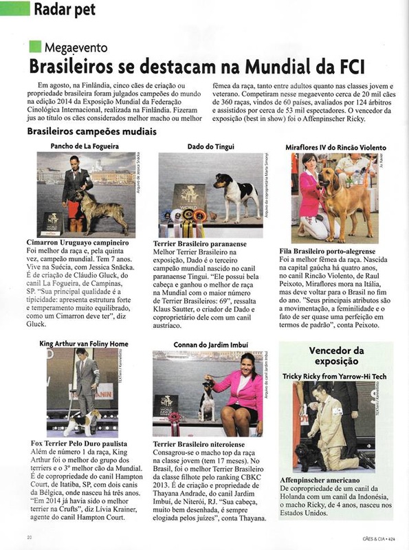Revista Cães & Cia, De Outubro De 2014.